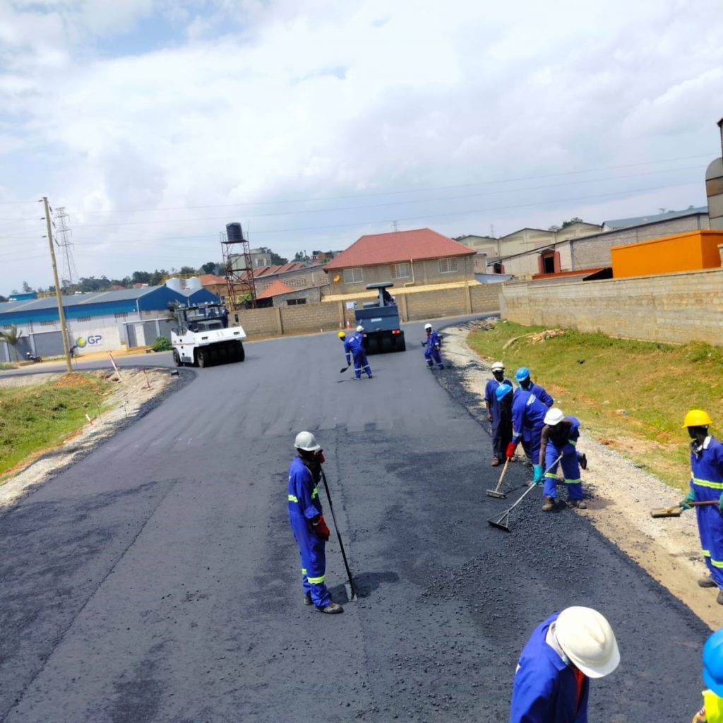 Road construction in Kampala Industrial and business park Namanve